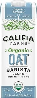 Organic Oat Barista Blend Oat Milk, 32 oz, Shelf Stable, Dairy Free, Plant Based, Vegan, Non GMO, Organic Milk, Creamer, Milk Frother, Oatmilk