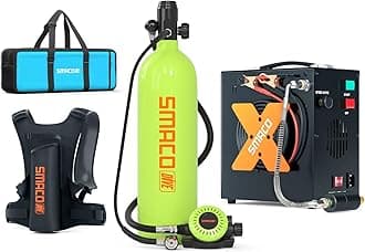 S700 Plus Mini Scuba Tank 1.9L Portable Diving Tank Reusable Pony Bottle for Underwater Exploration Lung Air Tank Kit Diving Cylinder for Emergency Rescue Boat Cleaning Backup Air Source