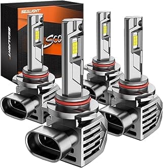 SEALIGHT 9005 9006 Fog Lamps or DRL 120000LM 99% Compatibility for ATVs & Powersports, 2025 Version, 9×Brightness S7S Series Wireless 9005 9006 Fog Lights 10 Years Lifespan- Pack of 4