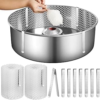 Set of 2 Reusable White Candy Cotton Mesh Stabilizer and Clip Kit Candy Machine Compatible with Dental Floss Machine for Kitchen