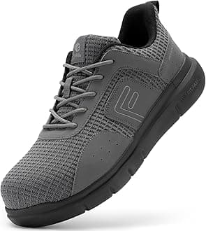 Wide Fit Safety Trainers for Men Lightweight Composite Toe Work Shoes Non Slip Industrial Construction Warehouse Shoe