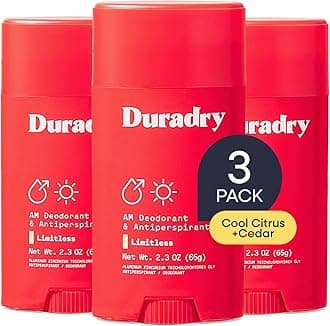 Duradry Antiperspirant Deodorant for Women and Men - Anti Sweat Maximum Strength Deodorant, Excessive Sweat Protection for Armpits, Naturally Neutralize Odor - Limitless, 2.3 Oz (Pack of 3)