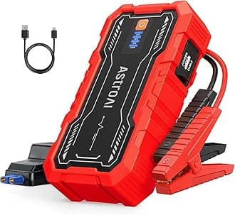S8 Pro Car Battery Jump Starter, 3000A Peak Jump Starter Battery Pack for Up to 9.0L Gas & 7.0L Diesel Engines, 12V Portable Jumper Box with 3 Modes Flashlight and Jumper Cables, Red