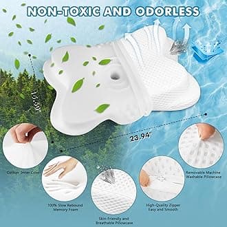 Cervical Memory Foam Pillow (White+ Foam Piece)