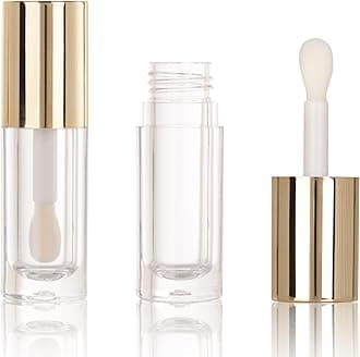 COSIDEA 50pcs Empty Round Gold 6ml big doe foot wand lip gloss tubes for DIY lipgloss lipgloss tubes containers with thick wand