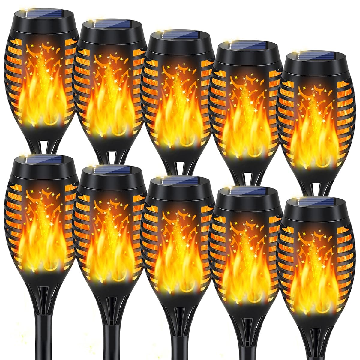 10Pack Orange Solar Lights