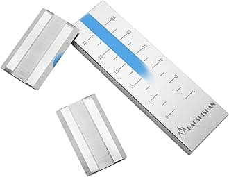 BAOSHISHAN 0-25um Grindometer Stainless Steel Fineness Gauge ISO Standard Single Groove with 2 Scrapers, Storage Case, 25μm/50μm/100μm/150μm Available (25μm)