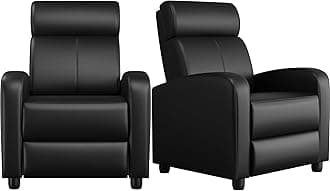2-Seat Reclining Chair Leather Recliner Sofa Modern Chaise Couch Lounger Sofa for Living Room Home Theater Black