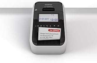 QL-820NWB Label Maker, Wireless/USB 2.0/Network/Bluetooth, Address Label Printer, Desktop, Up to 62mm Wide Labels, Red & Black Printing, UK Plug