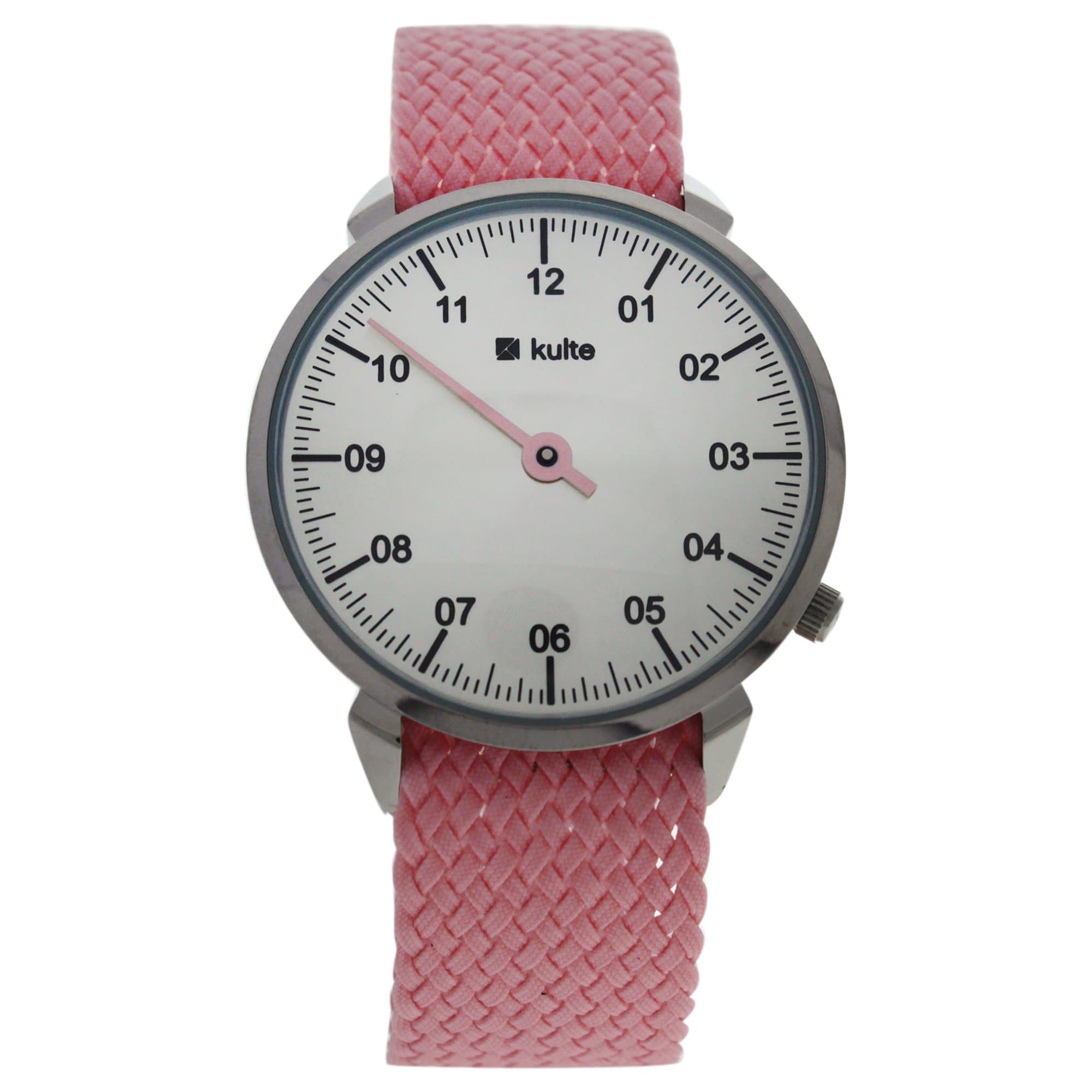 Kulte KUTPP Silver/Pink Nylon Strap Watch