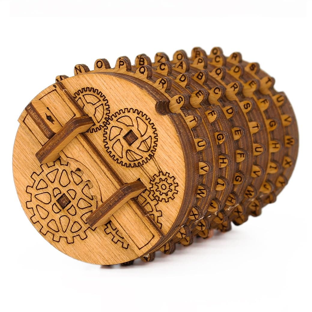 iDventure Kryptos - 3D Puzzle Box with a Secret Code - Cryptex Money Box - Adults' Small Gift Wooden Treasure Box - Escape Room Game