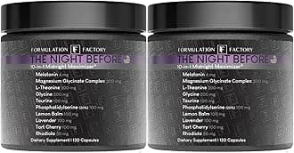 - Formulation Factory 10-in1 Magnesium Glycinate Sleep Aid - The Night Before Recovery Complex with Melatonin & L-Theanine - Natural Relaxation Support (4 Month Supply, 240 Capsules)