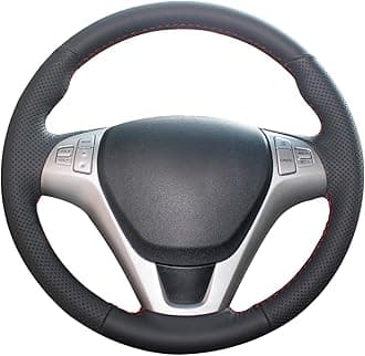 MEWANT Leather Steering Wheel Cover for Hyundai Genesis Coupe 2010-2016 / Steering Wheels Accessories for Hyundai Genesis Coupe