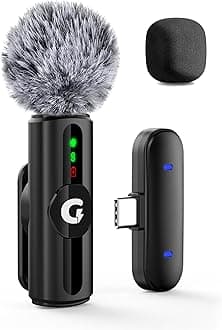 GRENARO Mic for YouTube Wireless, 3-Level Adjustable Noise Reduction Mic Wireless,S12 Wireless Microphone for Youtubers with LED Indicator Light (Single Channel Type-C Port Version)