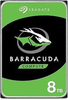Seagate 8 TB BarraCuda 3.5インチ内蔵ハードドライブ（5400 RPM、256 MBキャッシュ、SATA 6 Gb/s、最大190 MB/s、モデル：ST8000DMZ04 / DM004）