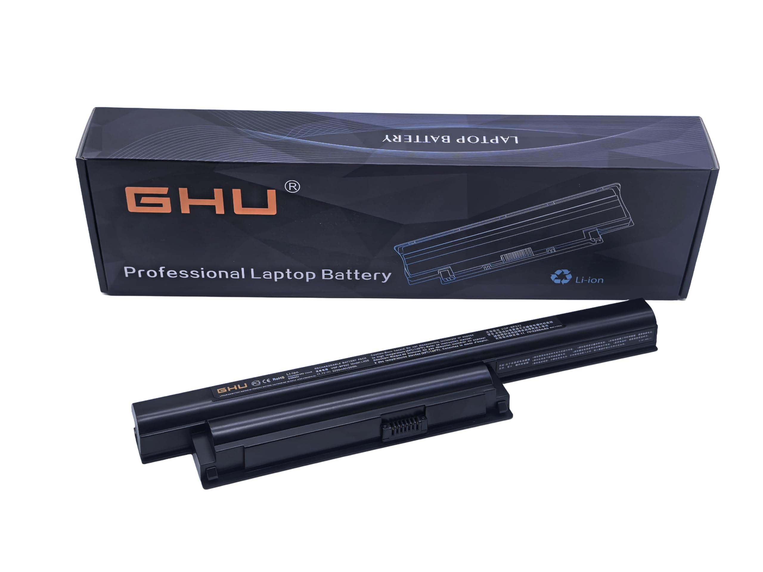 GHU New Battery 58 WH Replacement for VGP-BPS22 BPS22 VGP-BPS22A VGP-BPL22 VGP-BPS22/A Compatible for Selected Sony VAIO Notebook Battery 6-Cell 5200mAh 58Wh