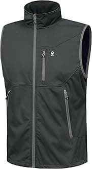 Men's Lightweight Softshell Vest Windproof Sleeveless Jacket for Travel Hiking Running Golf