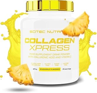 Collagen Xpress – 15g Collagen per Dose – Gluten-Free, Sugar-Free Lactose-Free – with Vitamin C & Hyaluronic Acid, 475 g, Pinapple