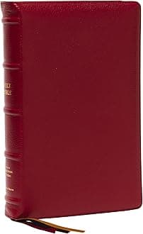 Holy Bible: New King James Version, Red, Premium Goatskin Leather, Reference, Premier Collection, Comfort Print Leather Bound – Large Print, 10 June 2025
