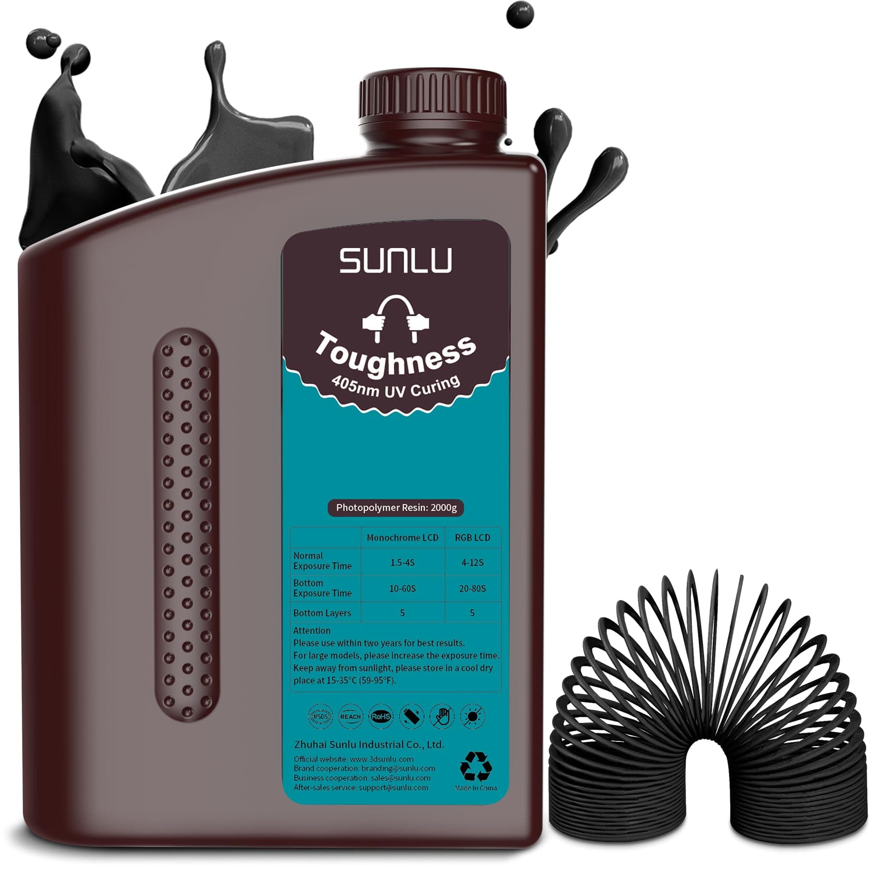 Toughness Resin for 3D Printer, 2KG, Black