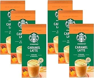 Starbucks Caramel Latte Premium Instant Coffee, 5 Sachets, (Pack of 6, Total 30 Sachets)