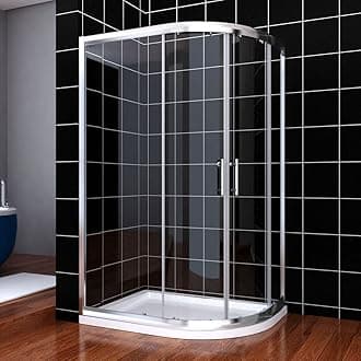 ELEGANT 900 x 760 mm Offset Quadrant Shower Enclosure 6mm Tempered Sliding Glass Cubicle Door