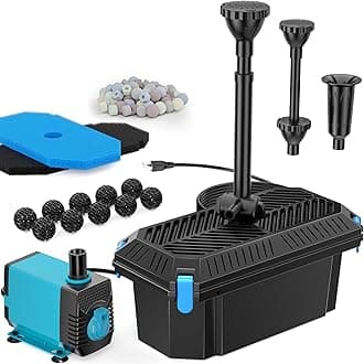 Antfraer Pond Filter Pump Fountain Kits, Built In 860GPH Water Pump Multiple Water Fountain Filters, 3 Different Water Patterns Suitable for Garden, Fountain,Pond, Animal Sink, Waterfall, Aquarium