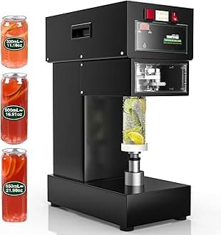 WantJoin Can Sealer Machine - 2 Million Seals Full Automatic Can Sealing Machine Commercial Can Seamer for 55mm Aluminum Caps w/ 330/500/650ML Cup Holder of Height 40-180mm Plastic Aluminum Cans