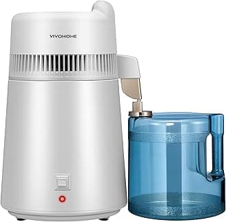 6L/1.6 Gallon 900W Water Distiller Machine with Purifier Filter Smart Switch for Office Home White