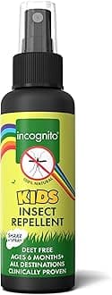 Incognito Kids Insect Repellent Spray 100ml - Mosquito Repellent Kids DEET Free Formula - Shields from a Wide Range of Biting Insects, Including Ticks - Natural Kids Mosquito Repellent