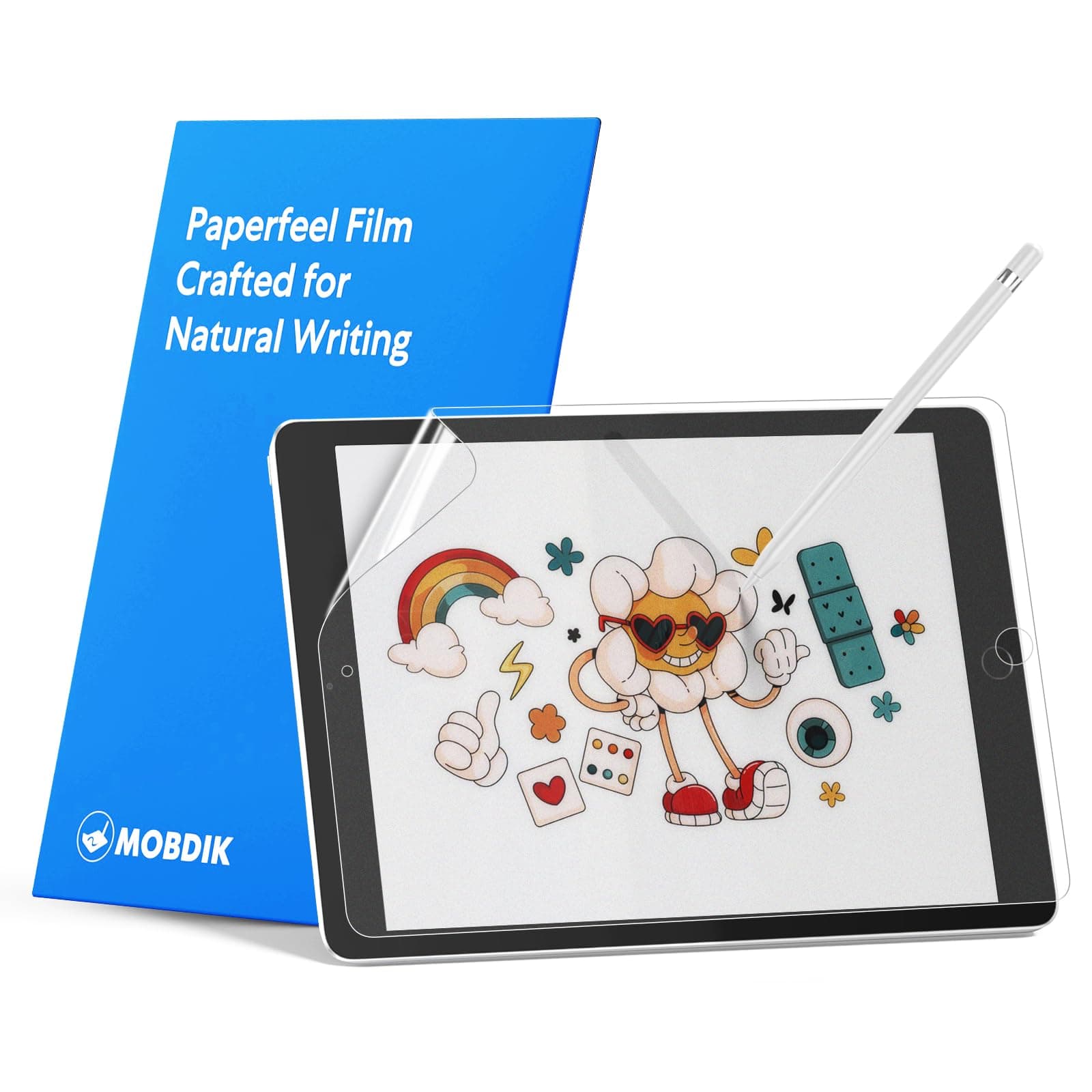 MOBDIK [2 Pack Paperfeel Screen Protector Compatible with iPad 6th/5th Generation 9.7 inch, Crafted for Natural Writing, Anti Glare with Easy Installation Kit, Compatible with iPad 9.7&iPad Pro 9.7