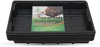 6 Pack Premium Quality Seedling Trays, Microgreens Growing Trays, No Drain Holes, Heavy Duty, Durable Plastic, 1.5mm Thick, Plants Drip Tray, Best for Sprouting Vegetables and Wheatgrass