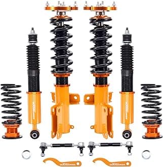 maXpeedingrods Coilovers for Ford Mustang 2005-2014, Coil Spring Shock Absorber, Height Adjustable Coilovers Suspension Kit, for Ford Mustang Coilovers Lowering Kit by 1-3” Gold