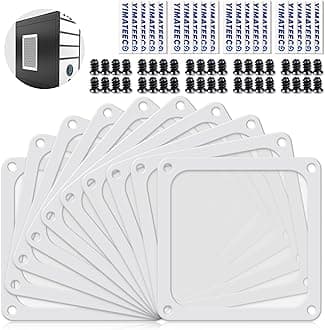 Dust Filter PC 140mm for Computer Cooler/PSU/Routers Nylon 80 Mesh, Magnetic Frame PC Fan Dust Mesh PC Cooler Filter Dustproof Computer Fan Grills (Nylon, 140 * 140mm, 10pcs, White)