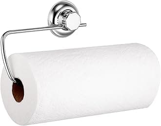 No-Drilling/Suction Cup Kitchen Paper Towel Holders - Vaccum System - Stainless Steel Never Rust - for Bathroom & Kitchen