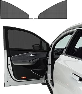 2 PCS Car Window Shades, Auto Front Rear Side Window Sun Shades for Block Heat & UV Protection, Breathable Mesh Baby Window Screen Covers, Universal Car Accessories (SUV Front)