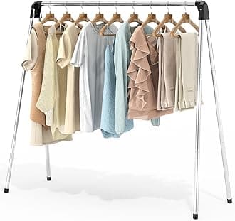 APEXCHASER Foldable Clothes Drying Rack, 55'' Collapsible Laundry Clothes Airer Width Heavy Duty Hanger for Sweaters Baby Clothes Towels Portable Indoor Outdoor for Home Travel