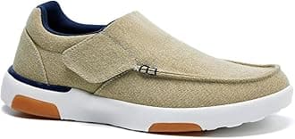 OrthoComfoot Comfortable Mens Casual Slip-On Loafers, Winter Arch Support Walking Shoes for Plantar Fasciitis, Canvas Fleece House Flat Orthopedic Slip-On for Extra Cushioning and Pain Relief