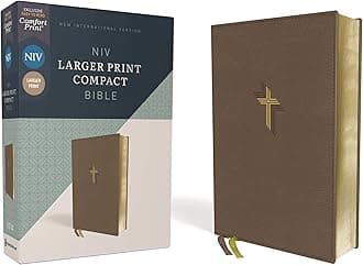 Niv, Larger Print Compact Bible, Leathersoft, Brown, Red Letter, Comfort Print: New International Version, Brown, Leathersoft, Red Letter, Comfort Print