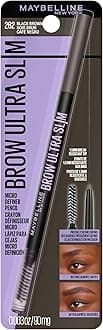 Express Brow Ultra Slim Eyebrow Makeup, Brow Pencil with Precision Tip and Spoolie for Defined Eyebrows, Black Brown, 1 Count