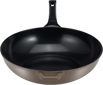 Green Ceramic Wok by Ozeri, with Smooth Ceramic Non-Stick Coating (100% PTFE and PFAS Free)
