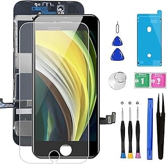 for iPhone 8/SE 2020 [ 2nd Generation ] Screen Replacement Black 4.7 inch, LCD Display Touch Screen Digitizer, Waterproof Frame Adhesive Sticker+Repair Tool Kit