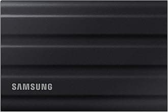 SamsungT7 Shield Portable SSD 2TB USB 3.2 Gen2 External SSD, Black, Up to 1,050MB/s, Rugged, IP65 Water & Dust Resistant, for Photographers, Content Creators and Gaming, Mac Compatible