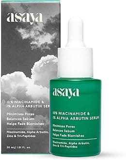 Asaya 10% Niacinamide Face Serum | With Alpha Arbutin & Zinc PCA | Fades Acne Marks, Dark Spots & Blemishes | Controls Sebum & Minimizes Pores | Brightens Skin & Evens Tone | With Tripeptide & Vitamin E for Barrier Repair | Lightweight & Non-Comedogenic | For Oily & Acne-Prone Skin | Men & Women | 30ml