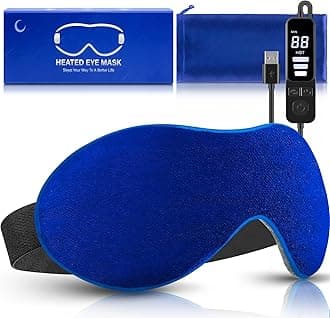 Heated Eye Mask, Dry Eye Mask Heat Eye Compress with Flaxseed, Warm Eye Compress Heating Pad with Temperature Timer Control for Sleep, Blepharitis, Dark Circles, MGD, Puffy Eyes