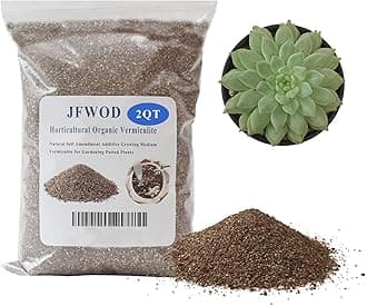 2QT Organic Vermiculite for Plants, Horticultural Soil for Potted Plants, Coarse Hydroponic for Succulent Orchid Gardening Reptiles