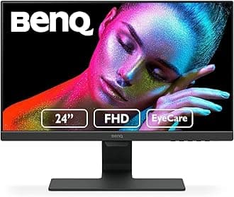 BenQ GW2480 Computer Monitor 24" FHD 1920x1080p | IPS | Eye-Care Tech | Low Blue Light | Anti-Glare | Adaptive Brightness | Tilt Screen | Built-in Speakers | DisplayPort | HDMI | VGA,Black
