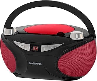 Magnavox MD6949 CD Boombox with AM/FM Radio & Bluetooth Wireless Technology - Red/Black