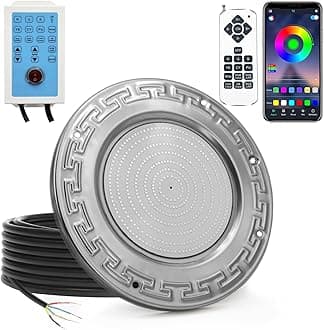 Pool Lights for Inground Pool, 60W 10 Inch LED Inground Pool Light with Controller, Remote and APP Control for Wet Niche, Color Changing Underwater Swimming Pool Lights with 100 Foot Cord