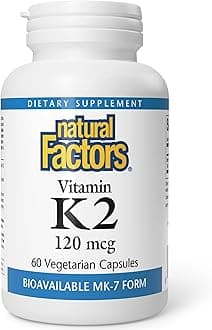Natural Factors, Vitamin K2 120 mcg, Supports Bone and Vascular Health, 60 Capsules